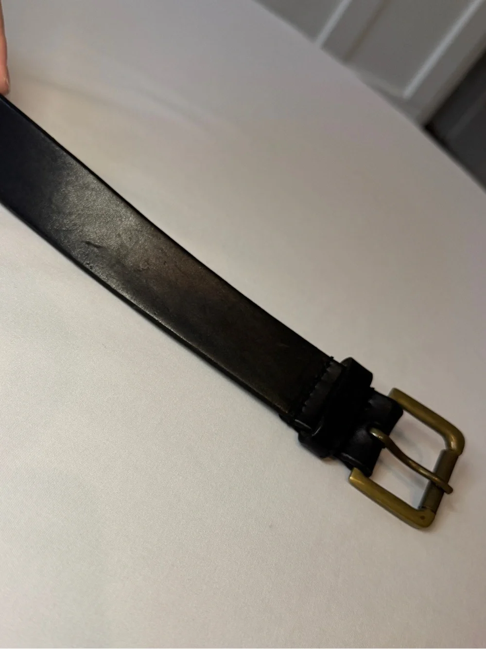 Vintage Polo Ralph Lauren Black Leather Thick Wide Brass Buckle Argentina 36